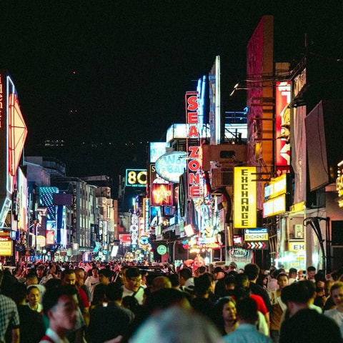 Khao San Road during the night