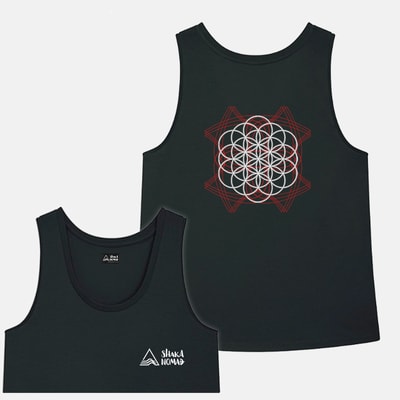 Sacred Geometry: Cotton Black Women's Tank Top