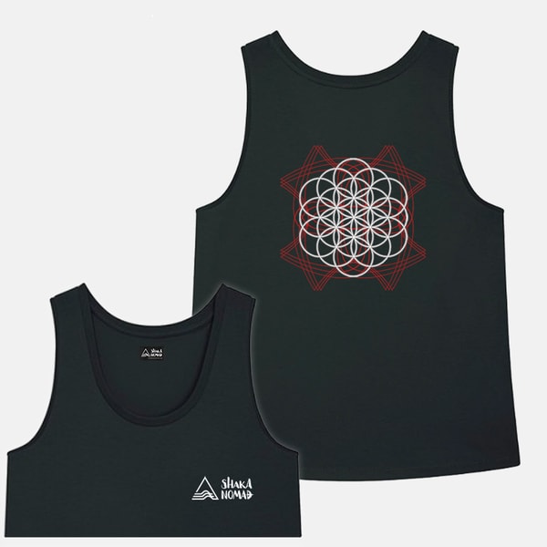 Sacred Geometry: Cotton Black Women's Tank Top