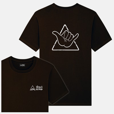Shaka Tee: Black Unisex Cotton T-Shirt