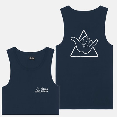 Shaka Tee: French navy men's Tank Top