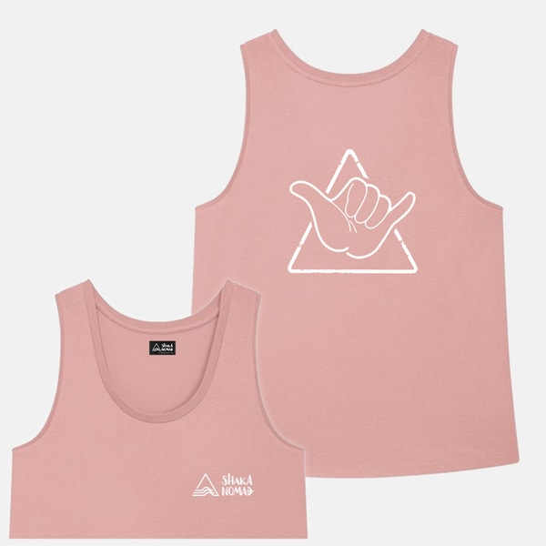 Shaka Tee: Women's Tank Top T-shirt Pink Canyon colour