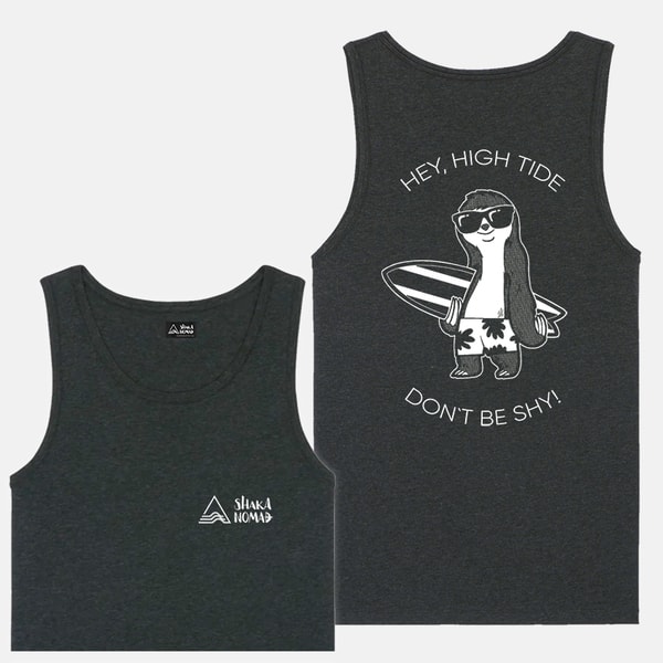 Sloth the Surfer: Dark Grey Men’s Tank Top