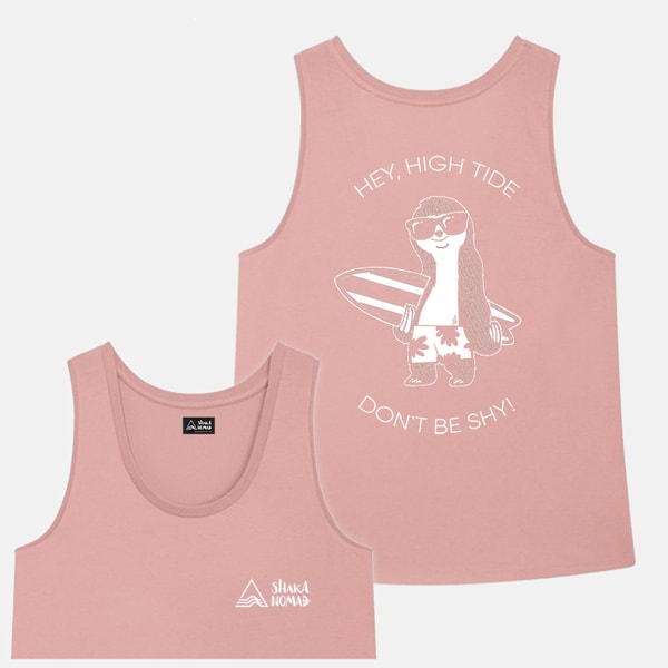 Sloth the Surfer: Pink Women's Sleeveless T-shirt